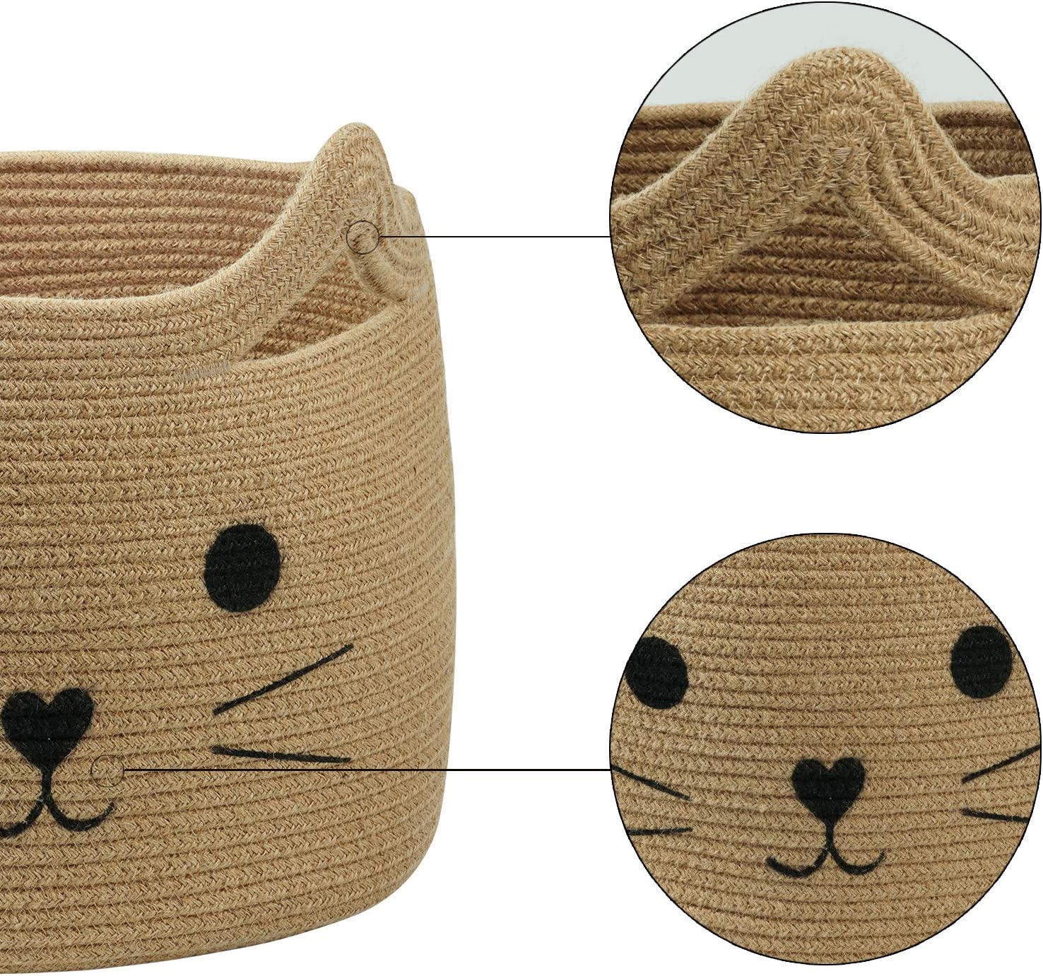 Alby Large Woven Jute Rope Rectangular Storage Basket, Laundry Basket Organizer For Toys, Blanket, Clothes, Towels, Gifts|Pet Gi